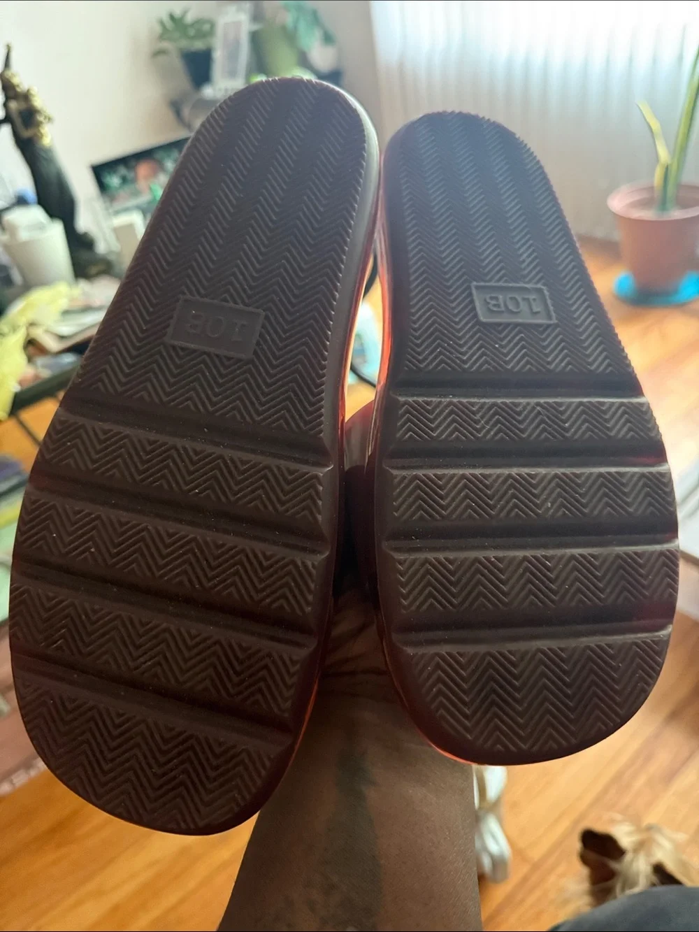 Tory Burch Women's Maroon Logo Slide Sandals